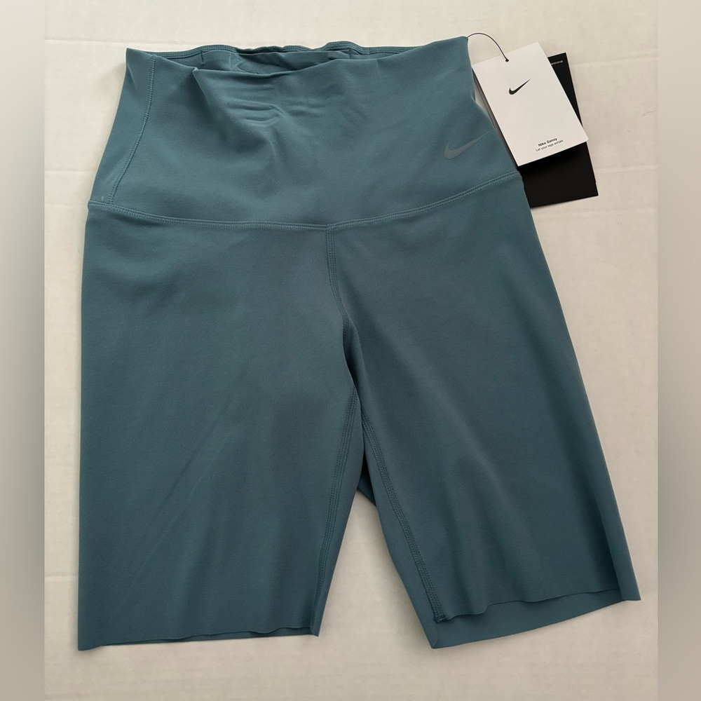 New! Nike Zenvy Women's High-Waisted 8" Biker Traning Shorts XS dark turquoise